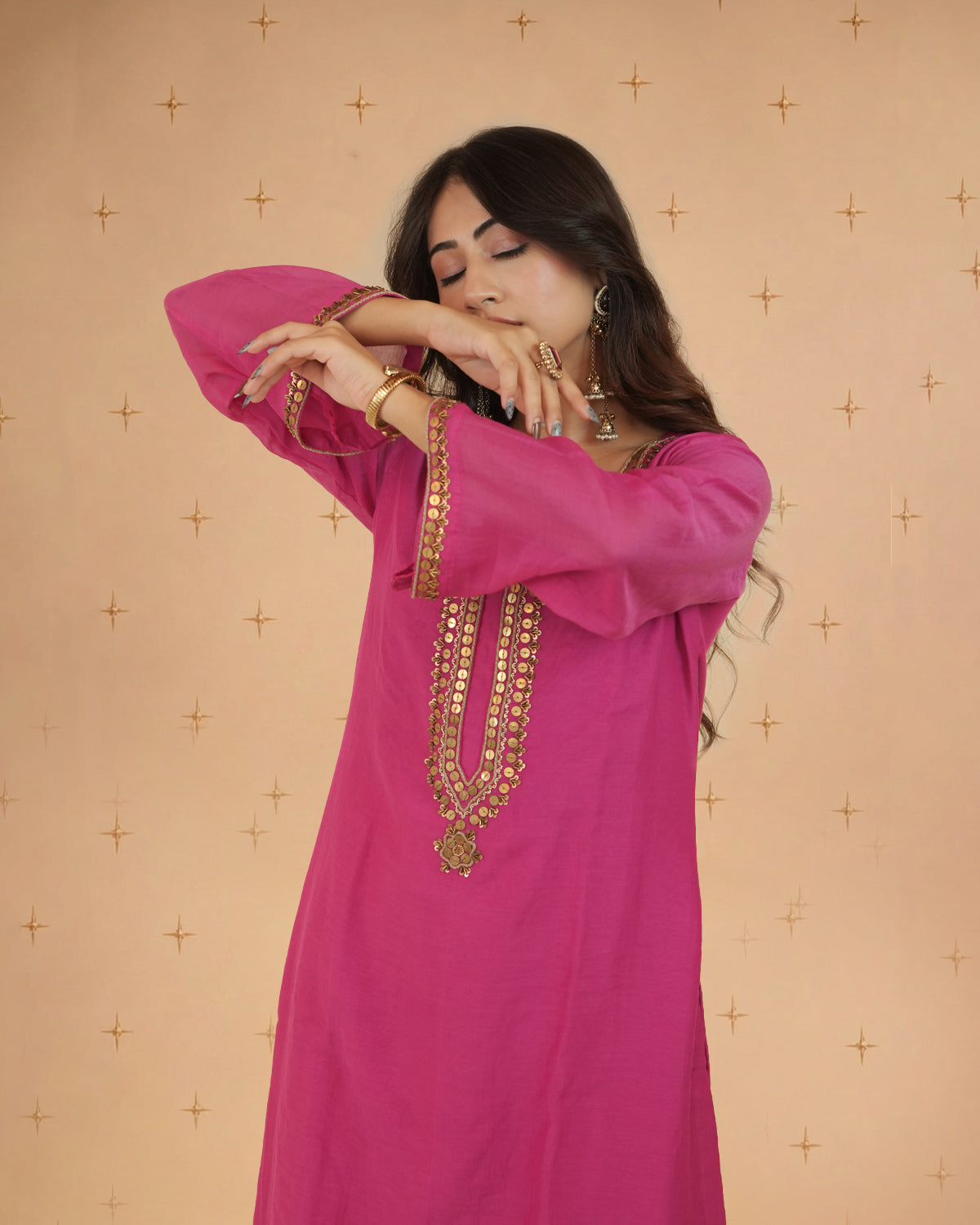 Adaa Ruby Pink Sitara Dress