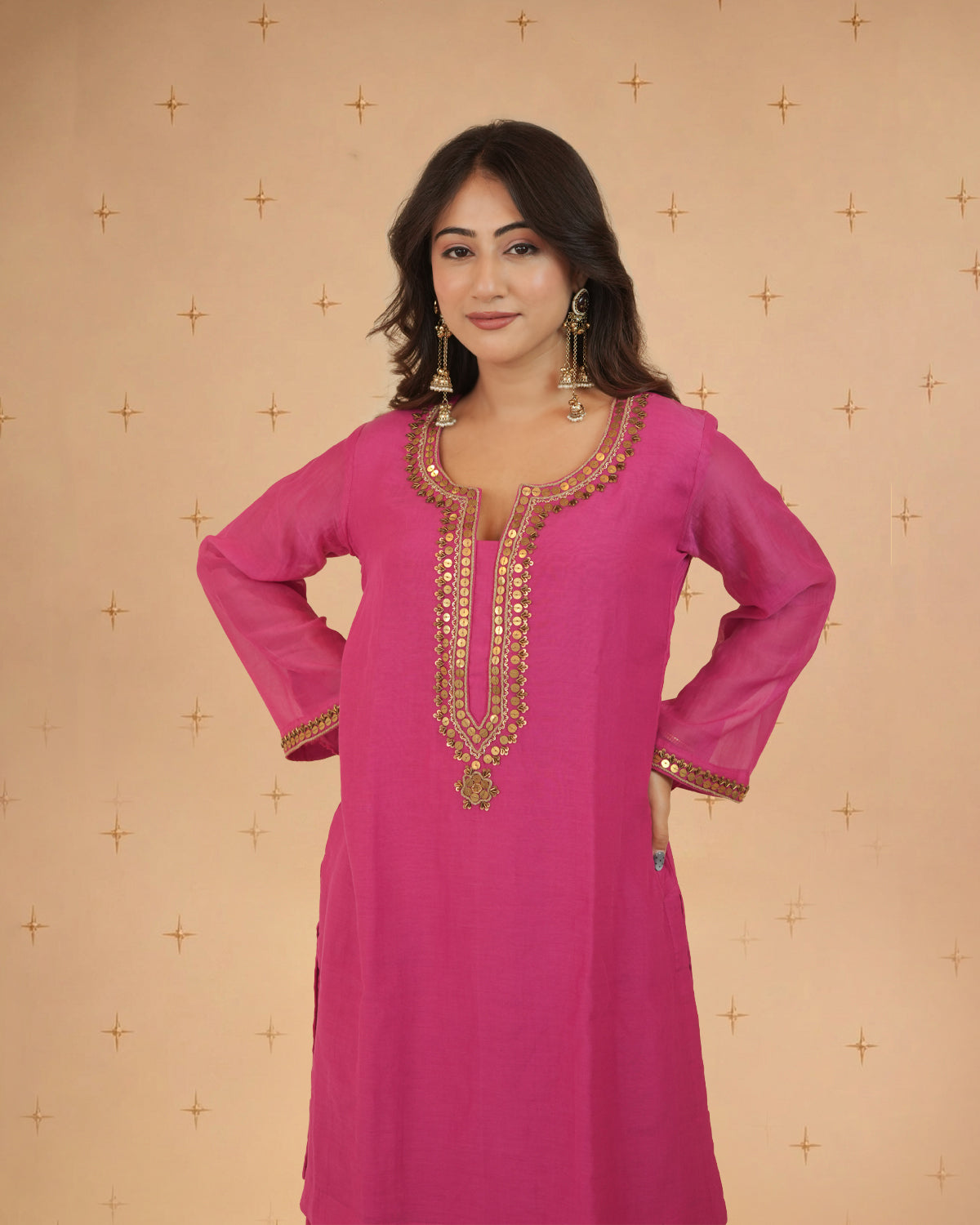 Adaa Ruby Pink Sitara Dress