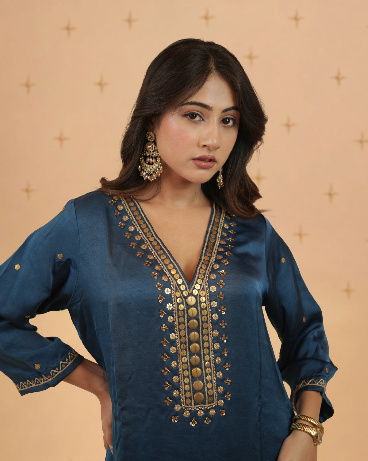Zoya Teal Blue sitara Dress