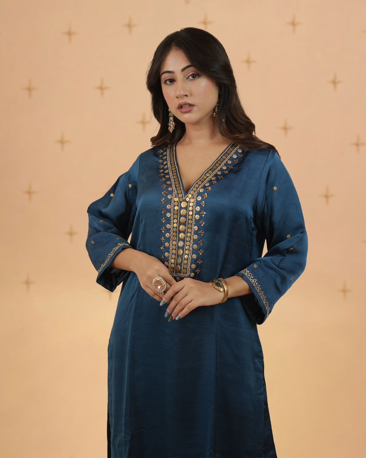 Zoya Teal Blue sitara Dress