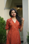 Mahek Blazer Collar Sunset Rust Dress