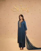 Zoya Teal Blue sitara Dress