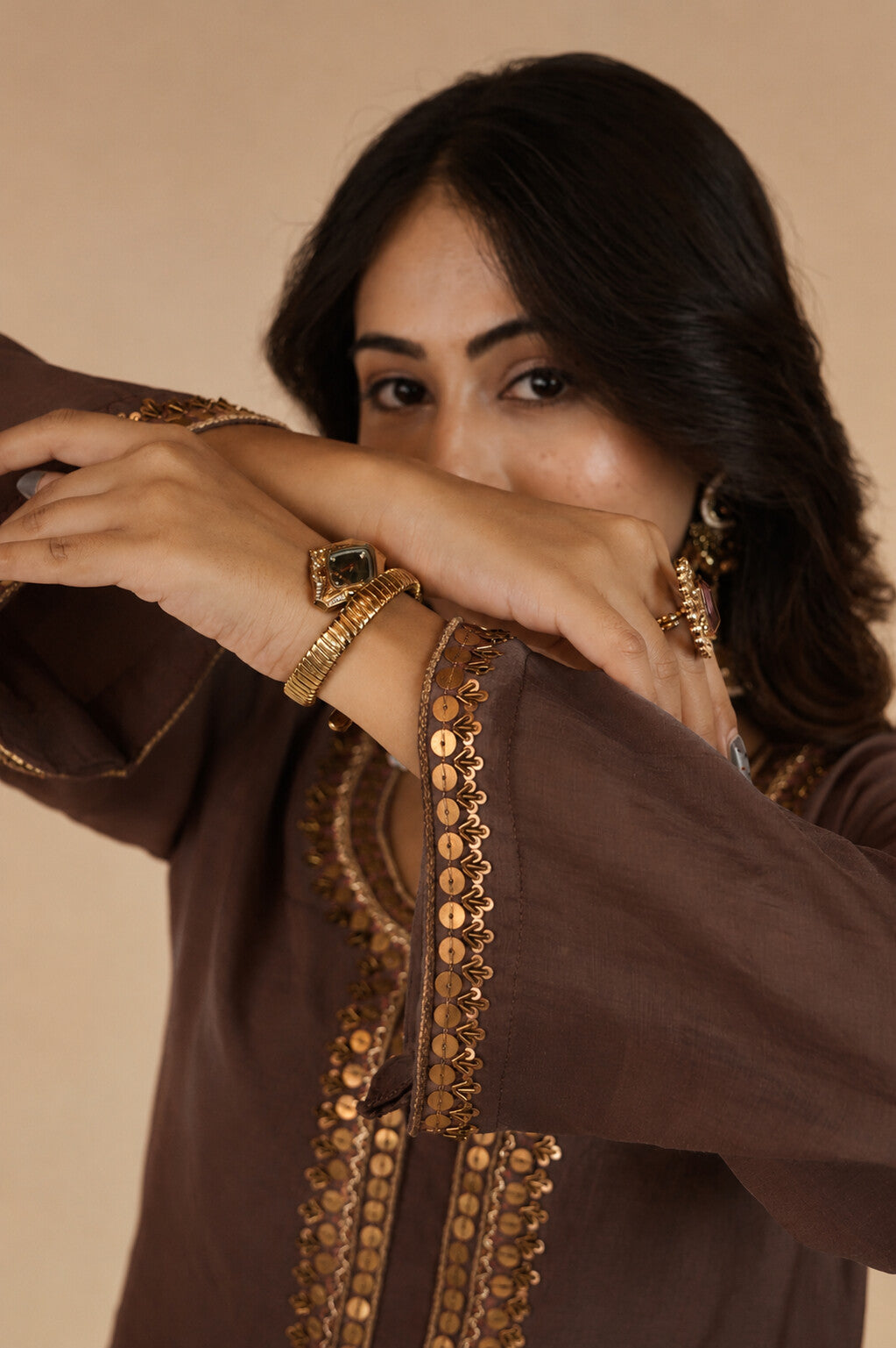 Adaa Mocha Brown Sitara Dress
