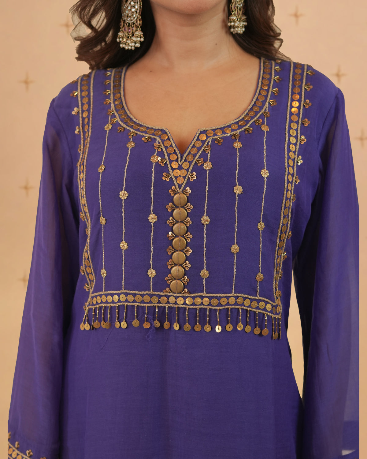 Sana Purple Sitara Dress
