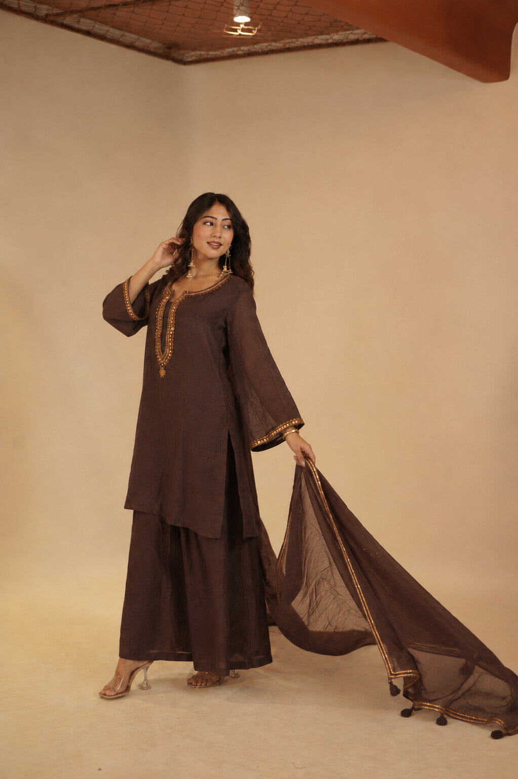 Adaa Mocha Brown Sitara Dress