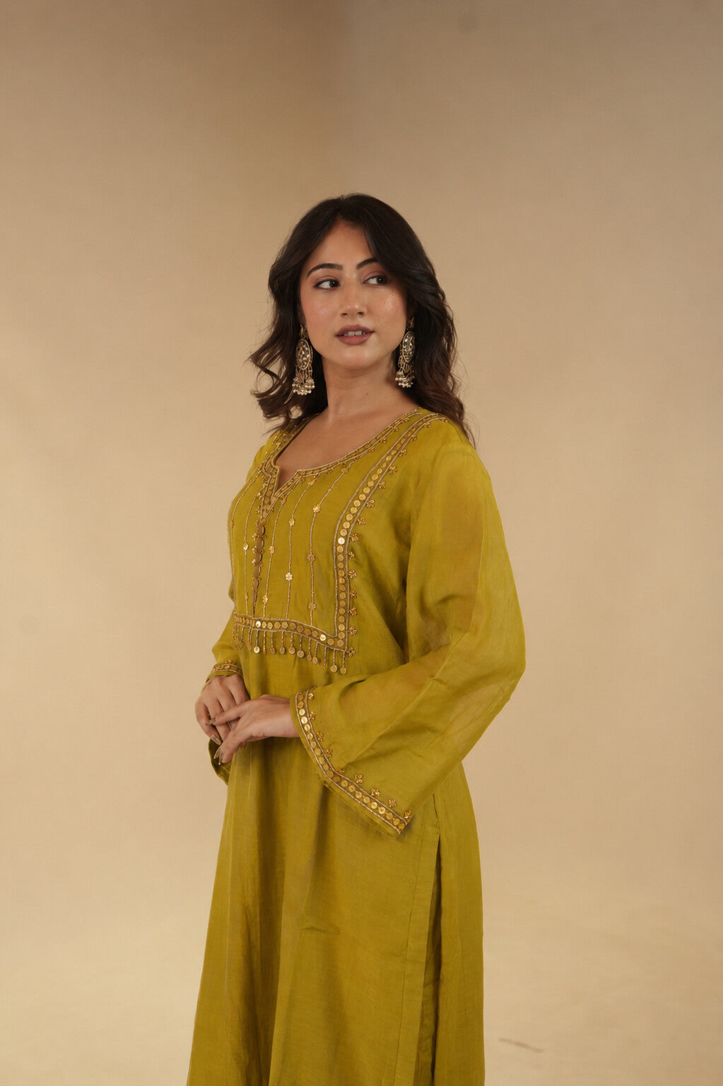 Sana Mustard Sitara Dress