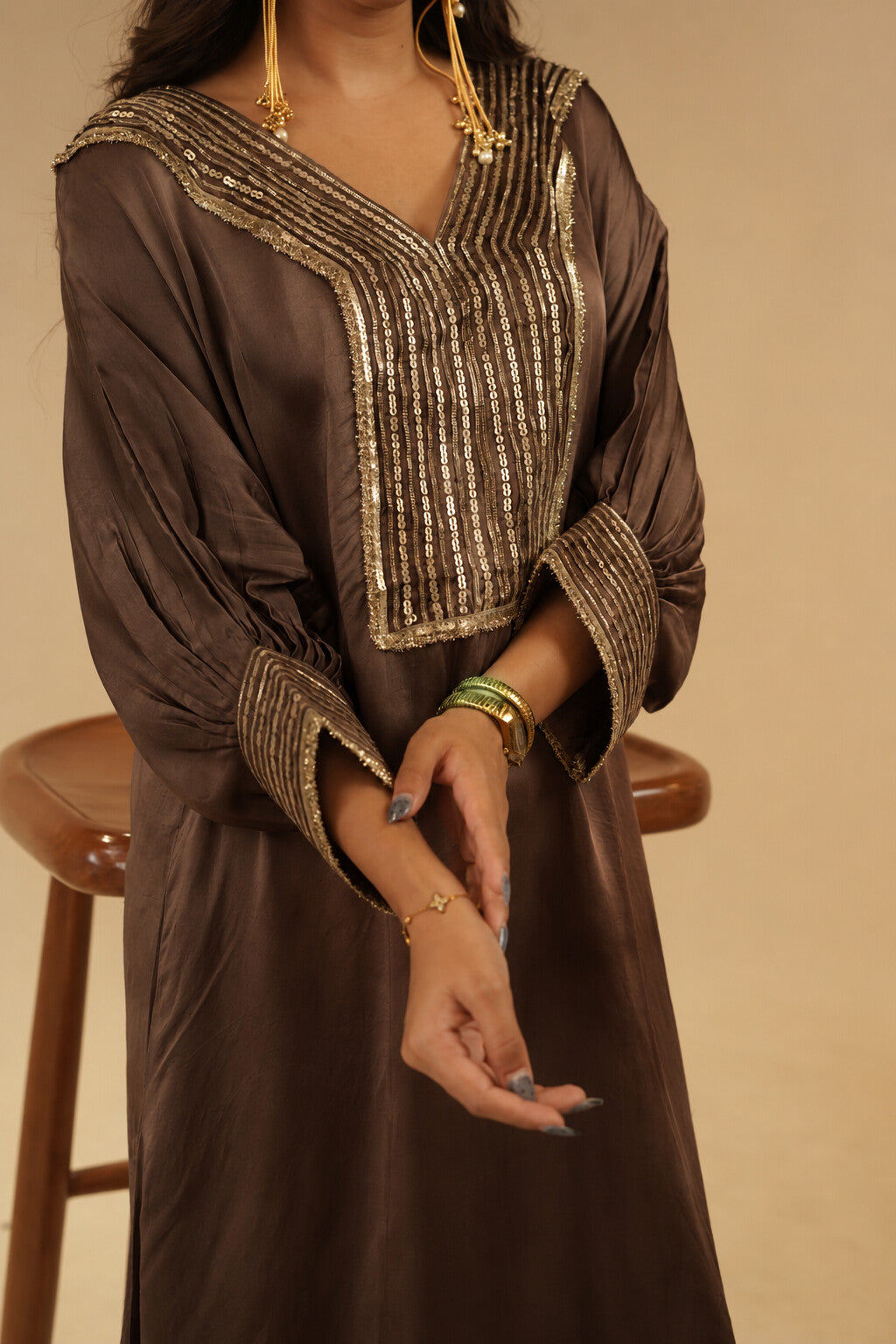 Alina deep brown dress