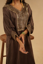 Alina deep brown dress