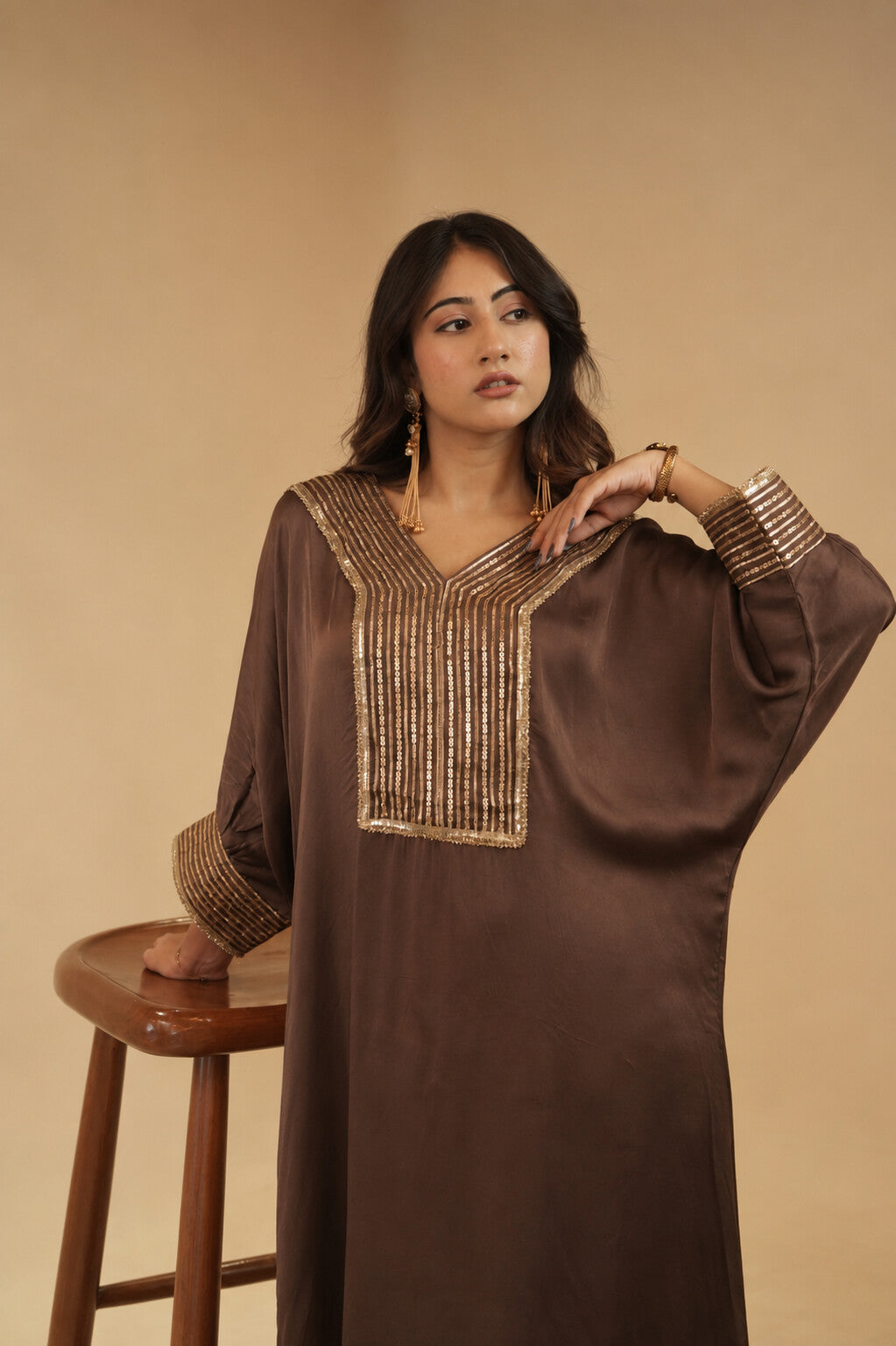 Alina deep brown dress