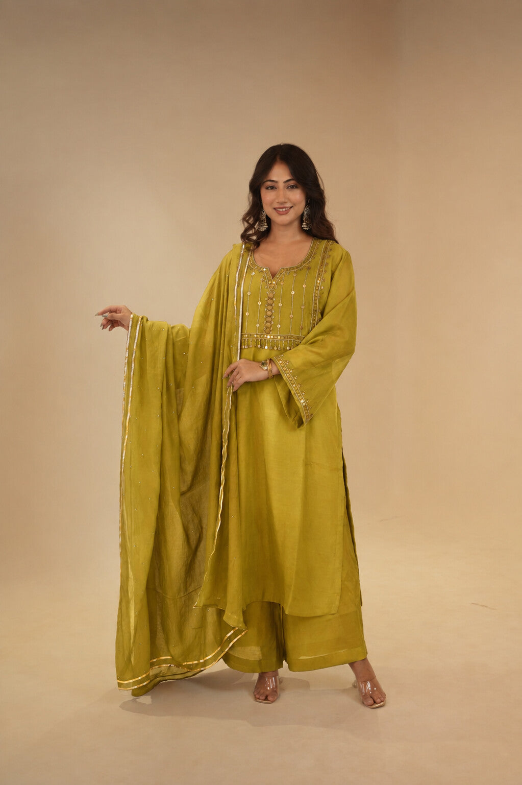 Sana Mustard Sitara Dress
