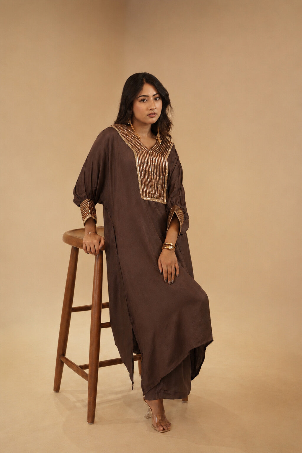 Alina deep brown dress