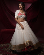Chandani White Chanderi Silk Chaniya Choli