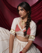 Chandani White Chanderi Silk Chaniya Choli