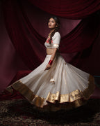 Chandani White Chanderi Silk Chaniya Choli