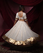 Chandani White Chanderi Silk Chaniya Choli