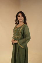 Sana Olive Green sitara Dress