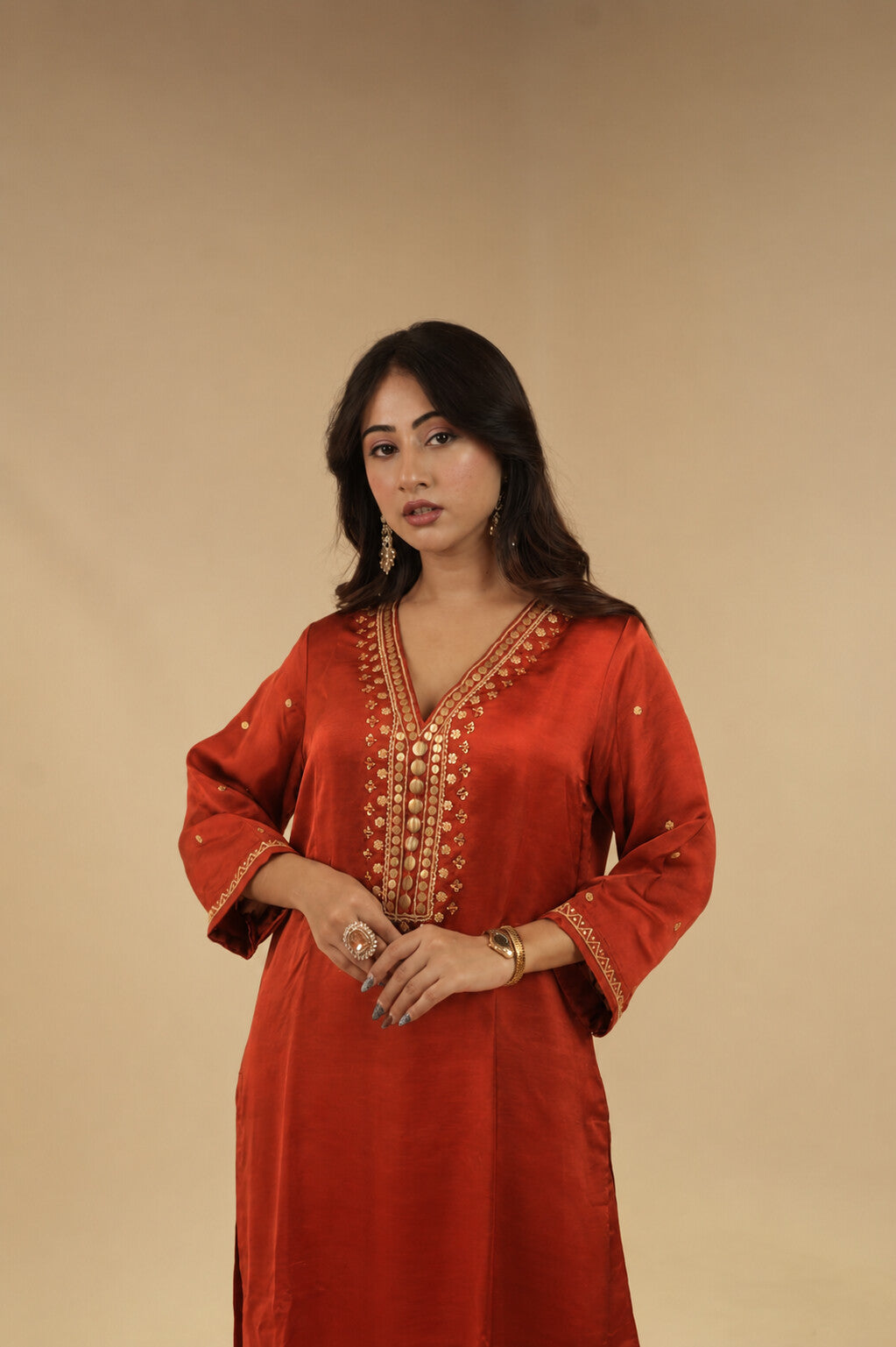 Zoya Rust Red sitara Dress