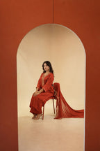 Zoya Rust Red sitara Dress