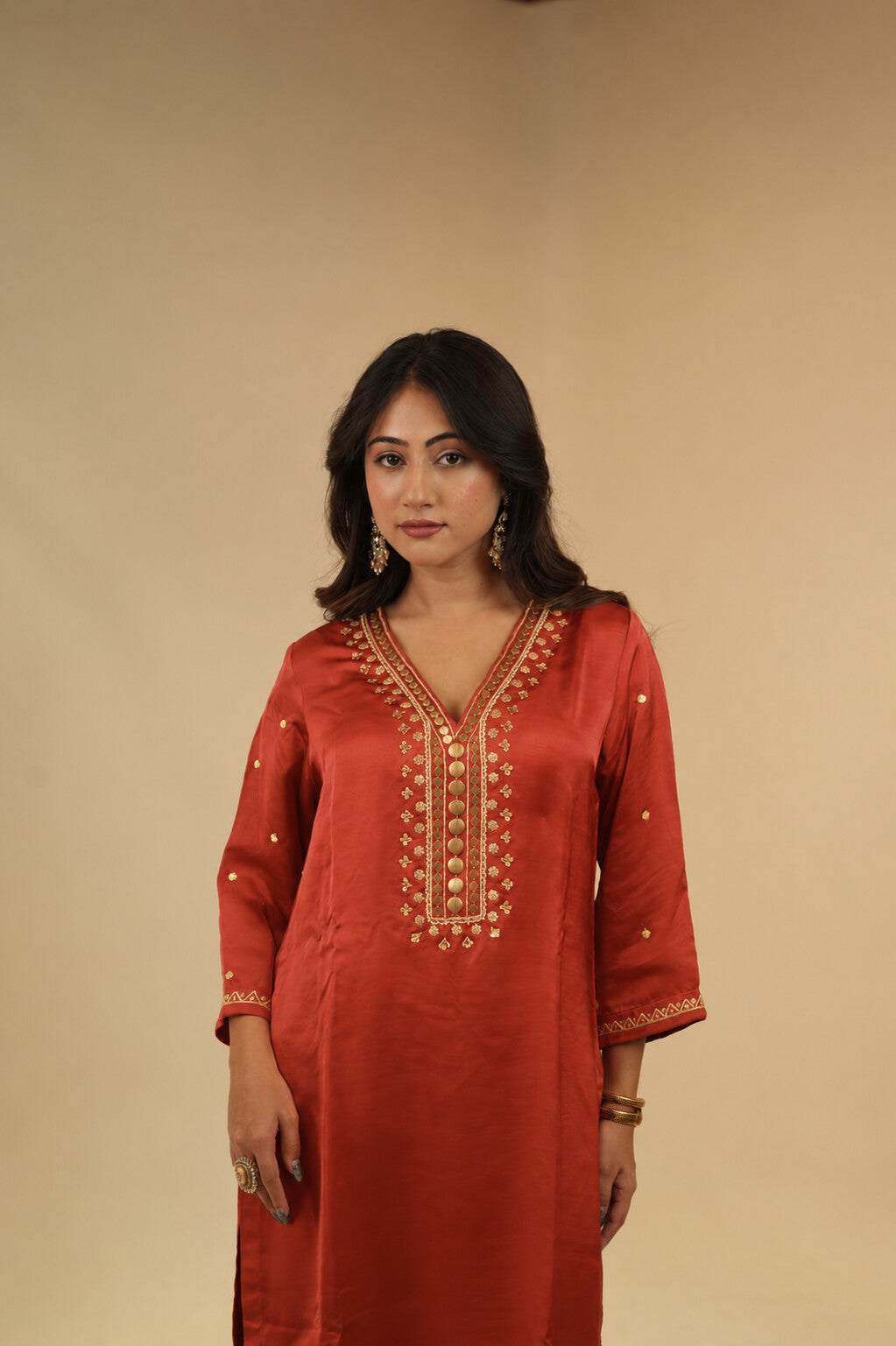Zoya Rust Red sitara Dress