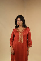 Zoya Rust Red sitara Dress