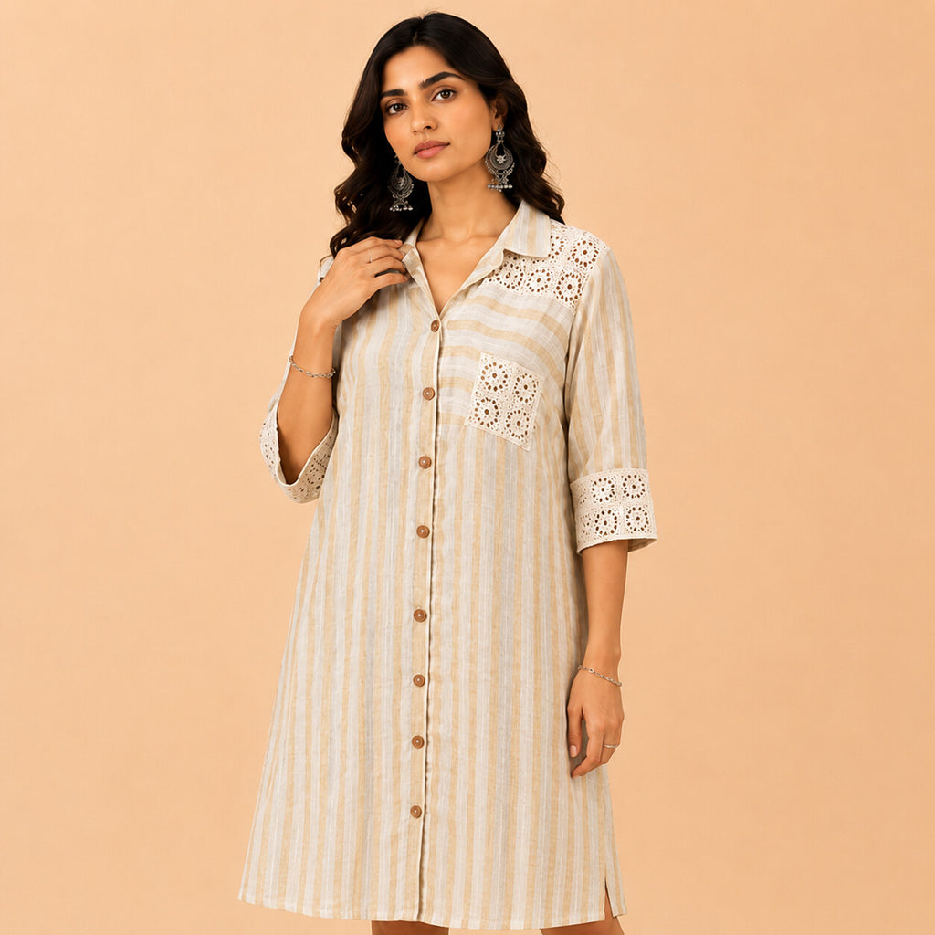 Simmer Jute Ivory Beige Dress