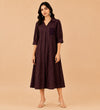 Simmer Jute Deep Wine Dress