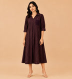 Simmer Jute Deep Wine Dress