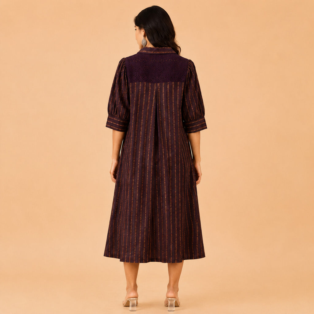 Simmer Jute Deep Wine Dress