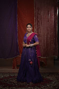 Gulabo Purple Khat-Work Madhubala Style Blouse for Chaniya Choli
