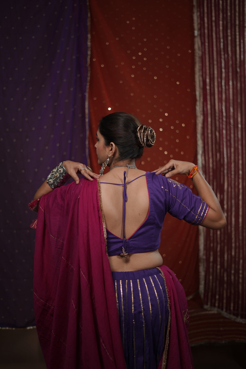 Gulabo Purple Mul-Cotton Chaniya Choli