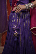 Gulabo Purple Mul-Cotton 15 Metre Flared Coin & Ghungroo Lehenga for Ghaghra Choli