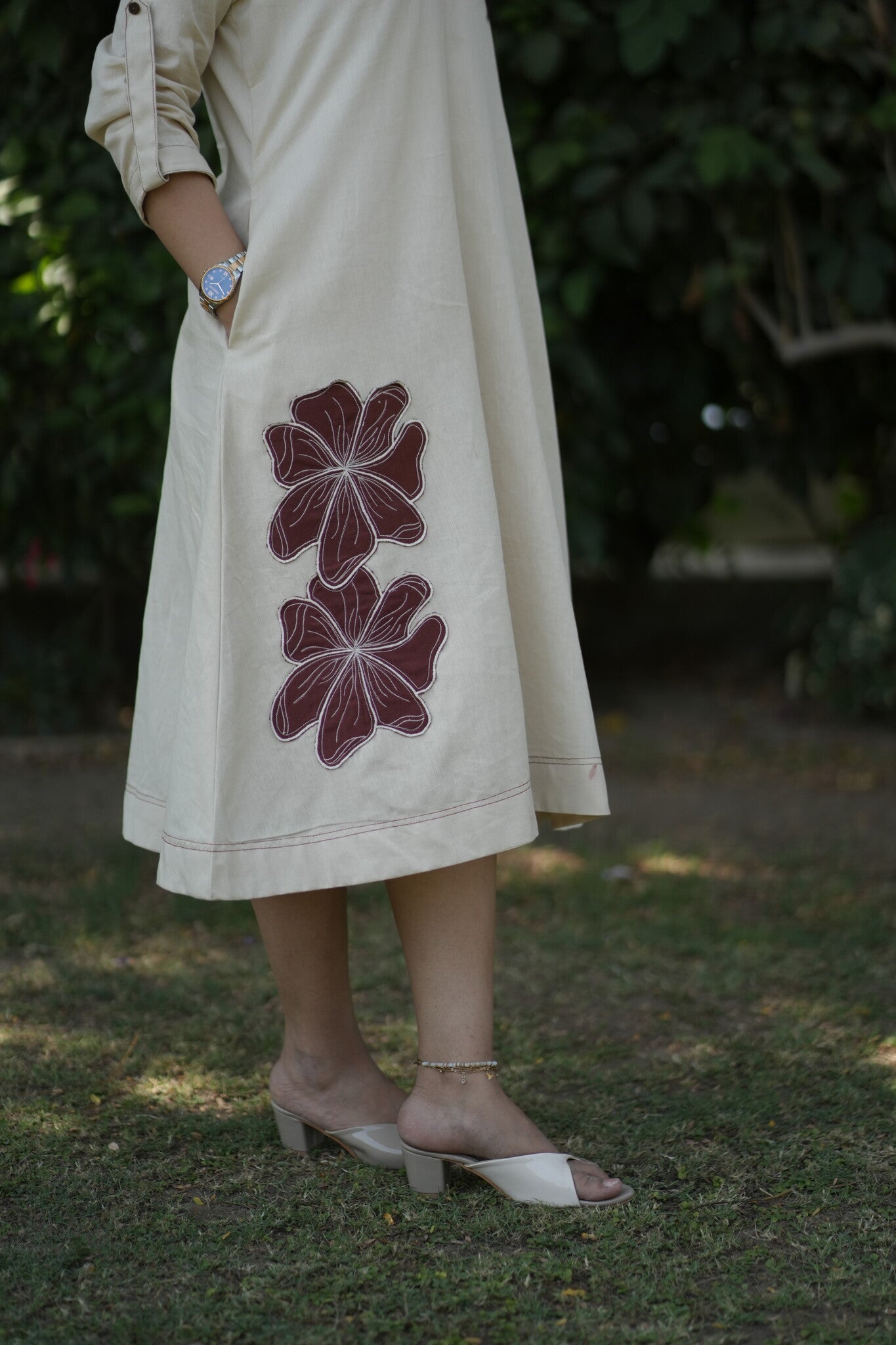 Mahek Applique Work Ivory Dress