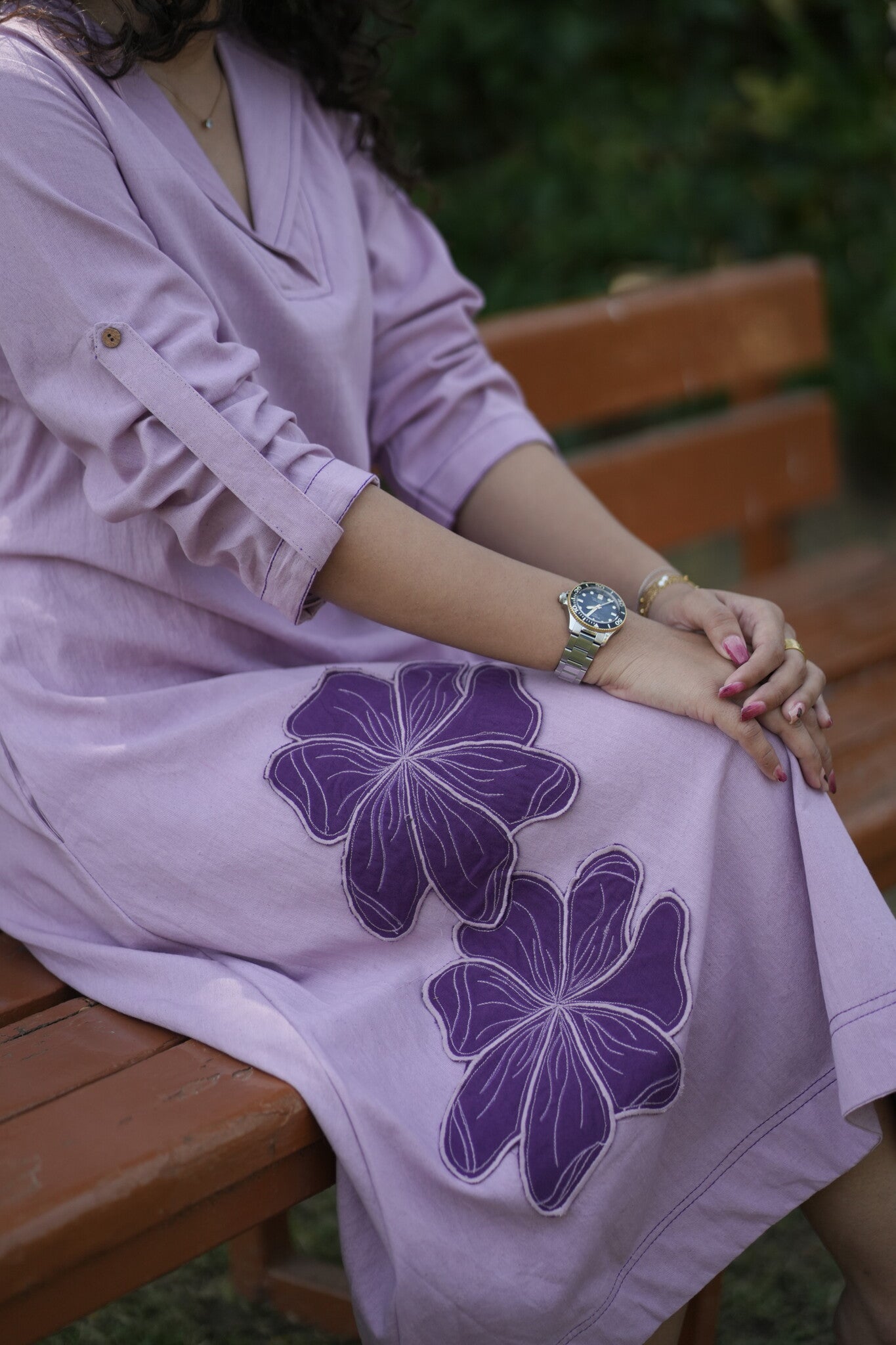 Mahek Applique Work Lavender Mist Dress