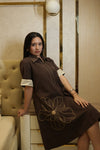 Mahek Flower Mocha Brown Dress
