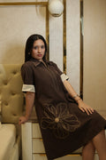Mahek Flower Mocha Brown Dress