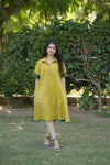 Mahek Flower Mustard Yellow Dress