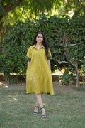 Mahek Flower Mustard Yellow Dress