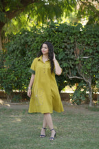 Mahek Flower Mustard Yellow Dress