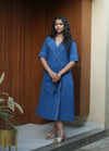 Mahek Blazer Collar Royal Blue Dress