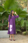 Mahek Applique Work Mystic Orchid Purple Dress