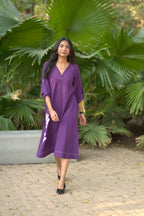 Mahek Applique Work Mystic Orchid Purple Dress