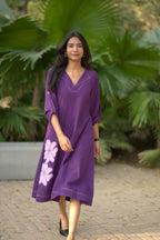 Mahek Applique Work Mystic Orchid Purple Dress