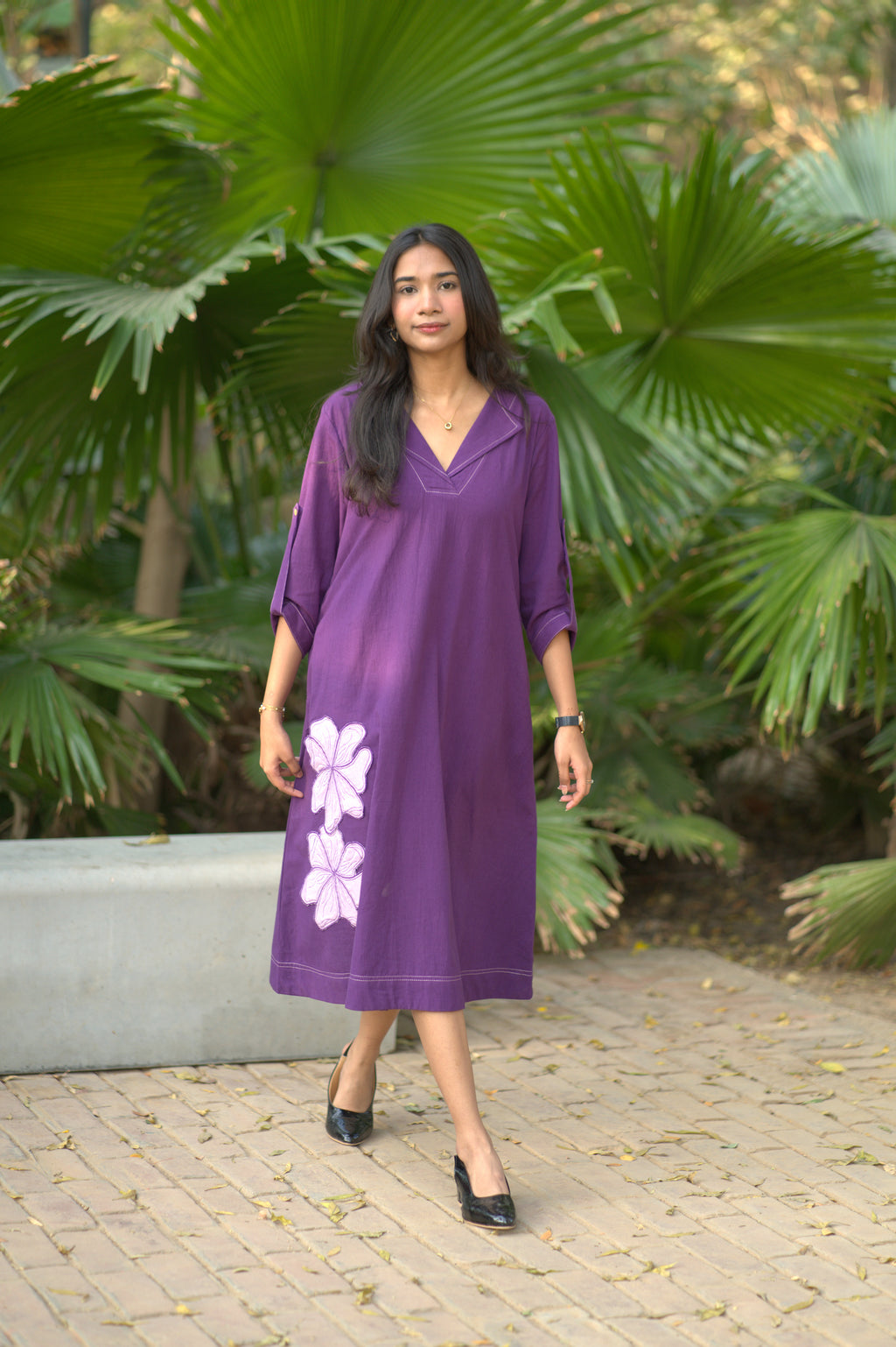 Mahek Applique Work Mystic Orchid Purple Dress