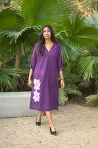 Mahek Applique Work Mystic Orchid Purple Dress