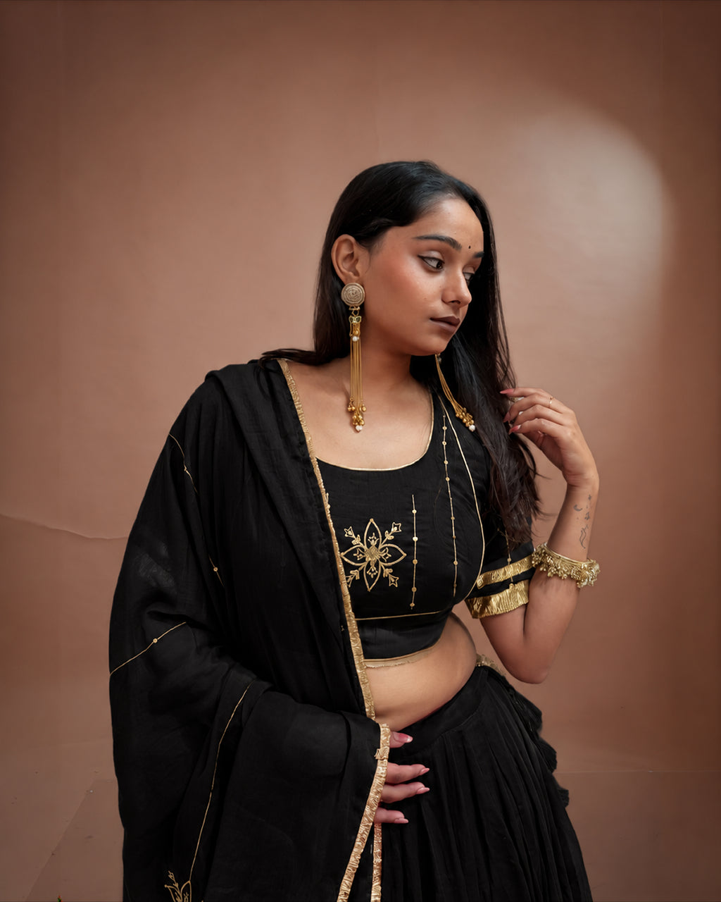 Madhubala Black Mul-Cotton Chaniya Choli