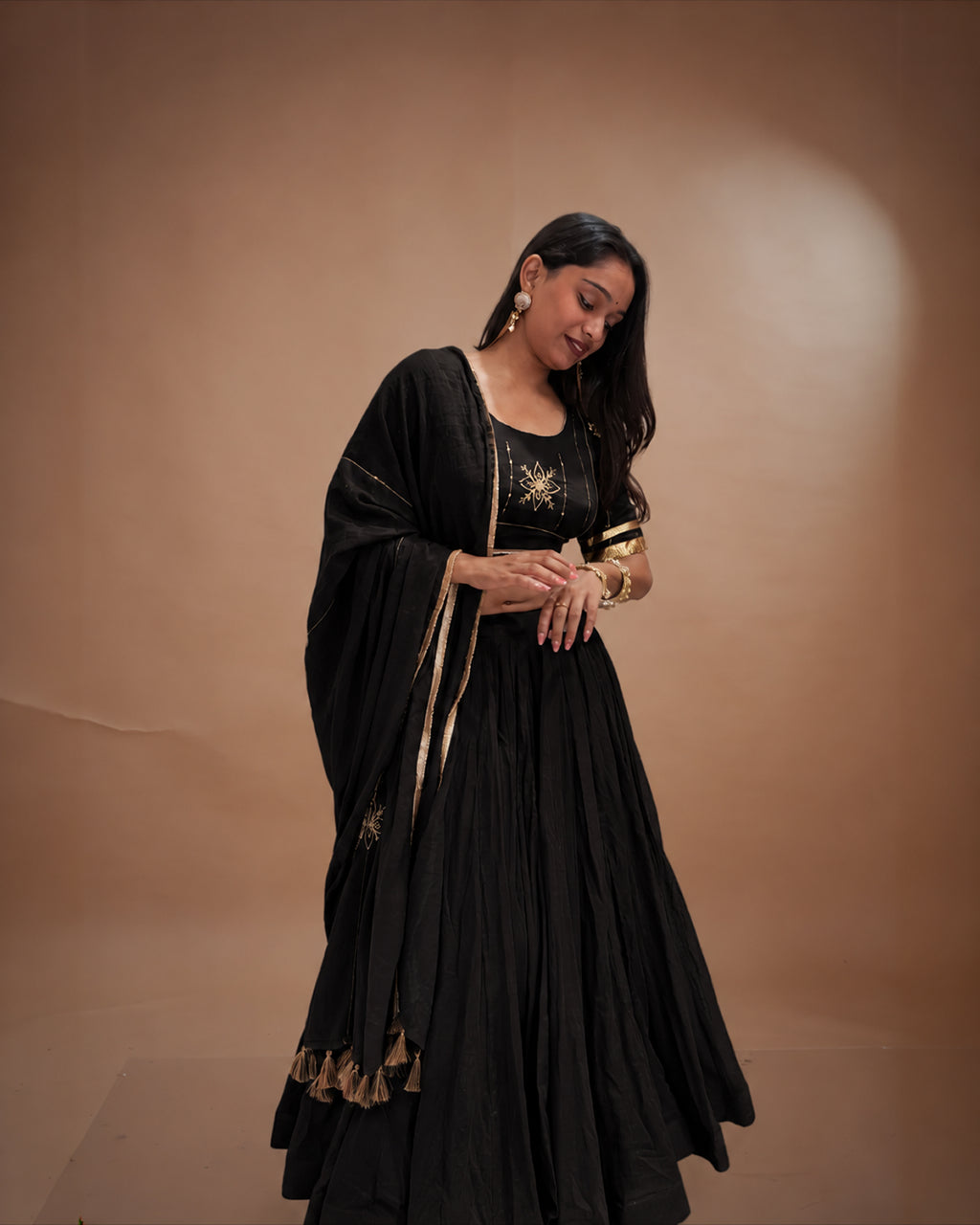 Madhubala Black Mul-Cotton Chaniya Choli