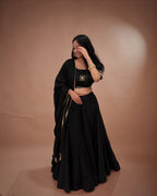 Madhubala Black Mul-Cotton Chaniya Choli