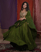 Mastani Green Muslin Silk Chaniya Choli