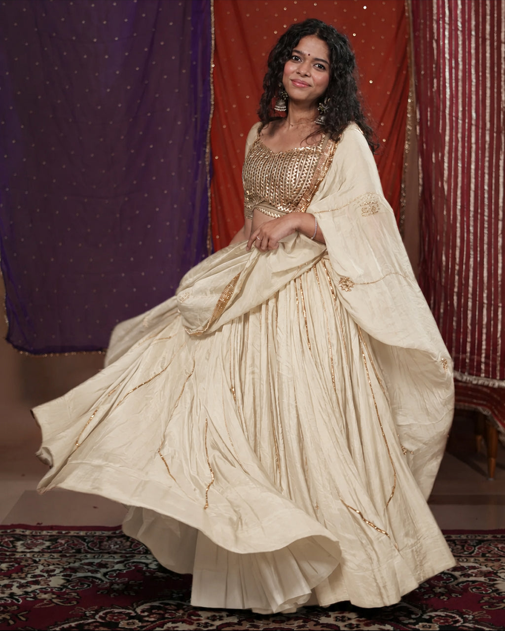 Mastani White Muslin Silk Chaniya Choli