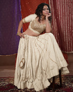Mastani White Muslin Silk Chaniya Choli